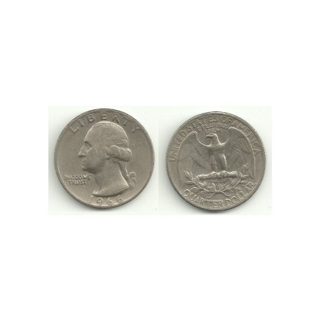 (164a) Estados Unidos de América. 1966. Quarter Dollar (BC)