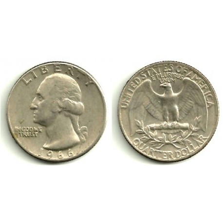 (164a) Estados Unidos de América. 1966. Quarter Dollar (BC)