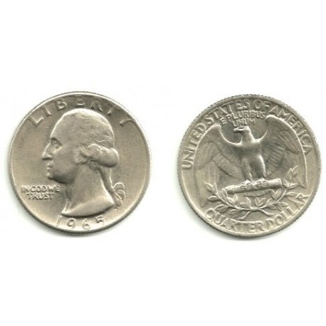 (164a) Estados Unidos de América. 1965. Quarter Dollar (EBC)