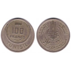 (276) República Tunecina. 1950. 100 Francs (MBC)