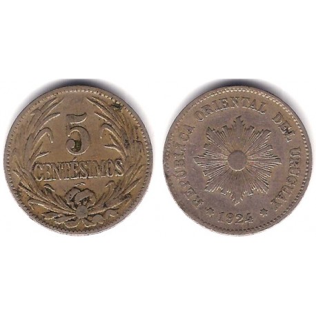 (21) Uruguay. 1924. 5 Centesimos (BC+)