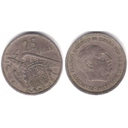 Estado Español. 1957*(65). 25 Pesetas (BC+)