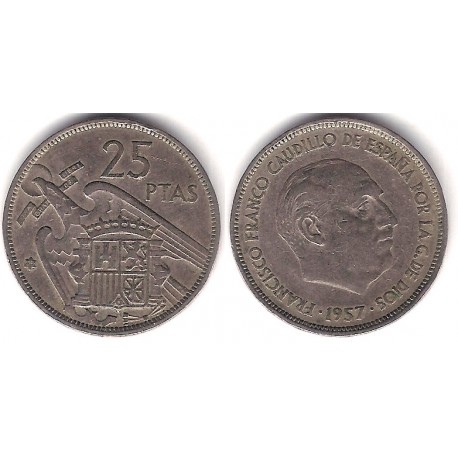 Estado Español. 1957*(58). 25 Pesetas (BC)