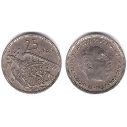 Estado Español. 1957*(69). 25 Pesetas (BC+)