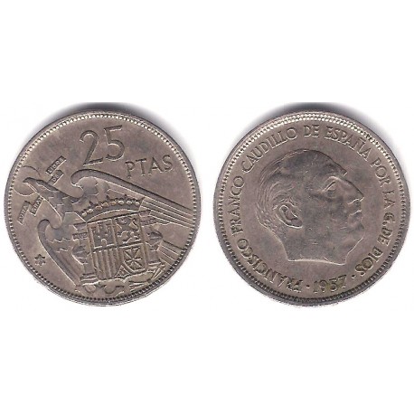 Estado Español. 1957*(69). 25 Pesetas (BC+)