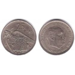 Estado Español. 1957*(68). 25 Pesetas (BC+/BC)