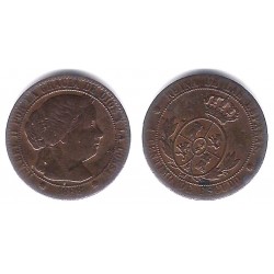 Isabel II. 1868. 1 Céntimo de Escudo (MBC+) Ceca de Barcelona OM