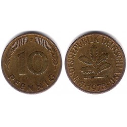 (108) Alemania. 1978(D). 10 Pfennig (MBC)