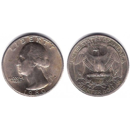 (A164a) Estados Unidos de América. 1980(D). Quarter Dollar (MBC)