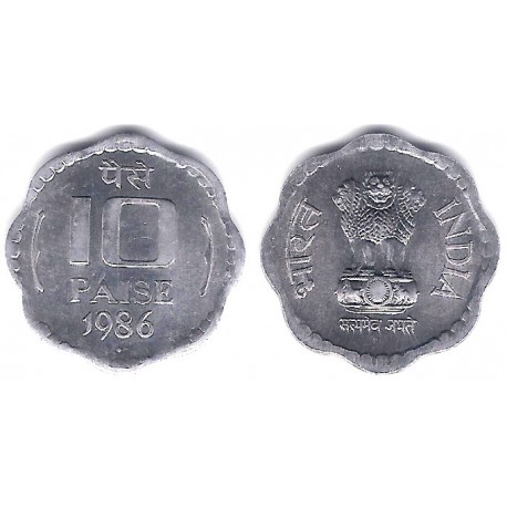 (39) India. 1986. 10 Paise (SC)
