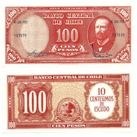 (127) Chile. 1960-61. 10 Centesimos de Escudo (SC)