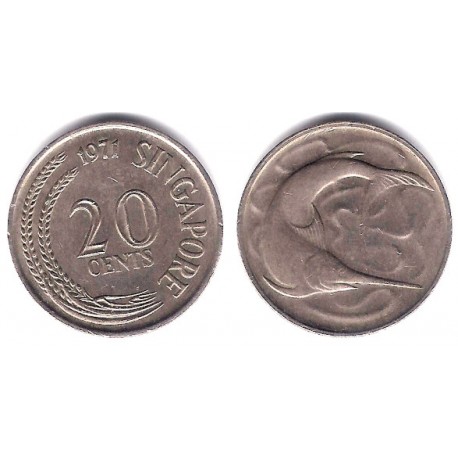 (4) Singapur. 1971. 20 Cents (MBC)
