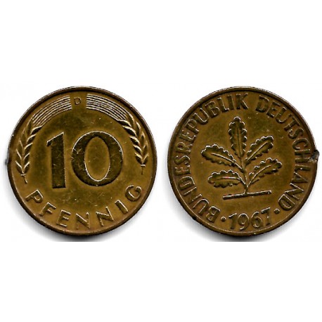 (108) Alemania. 1968(D). 10 Pfennig (MBC)