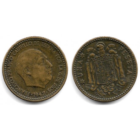 Estado Español. 1947*(19-49). 1 Peseta (BC/BC+)