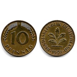 (108) Alemania. 1950(D). 10 Pfennig (MBC)