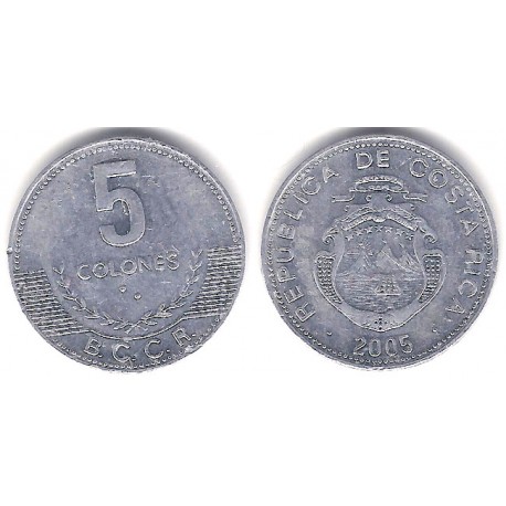 (227b) Costa Rica. 2005. 5 Colones (MBC+)