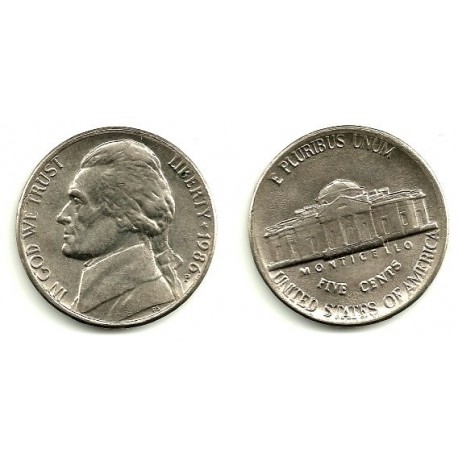 (A192) Estados Unidos de América. 1986(P). 5 Cents (MBC)