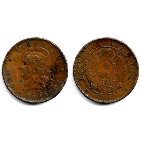 (33) Argentina. 1884. 2 Centavos (BC/BC+)