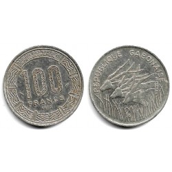 (13) Gabón. 1975. 100 Francs (MBC)