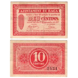 Bagà. 1937. 10 Céntimos (MBC)