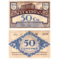 Balsareny. 1937. 50 Céntimos (MBC) Manchas