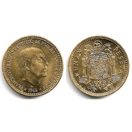 Estado Español. 1966*(19-74). 1 Peseta (EBC/EBC+)