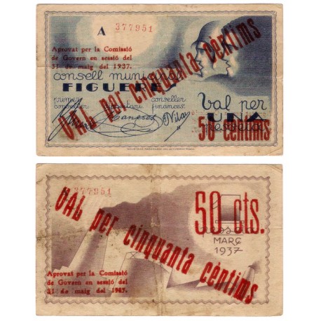 Figueres. 1937. 50 Céntimos (MBC)