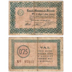 Gironella. 1937. 25 Céntimos (BC/BC+)