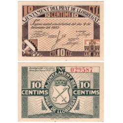 Prat de Llobregat. 1937. 10 Céntimos (SC)