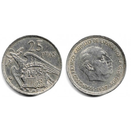 Estado Español. 1957*(67). 25 Pesetas (BC+)