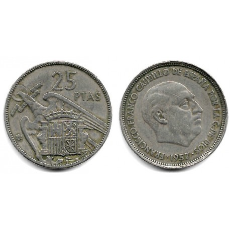 Estado Español. 1957*(66). 25 Pesetas (BC)