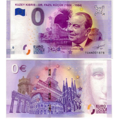 Billete Souvenir de 0 Euro (SC) Kuzey Kibris - Dr. Fazil Küçük 1906-1984