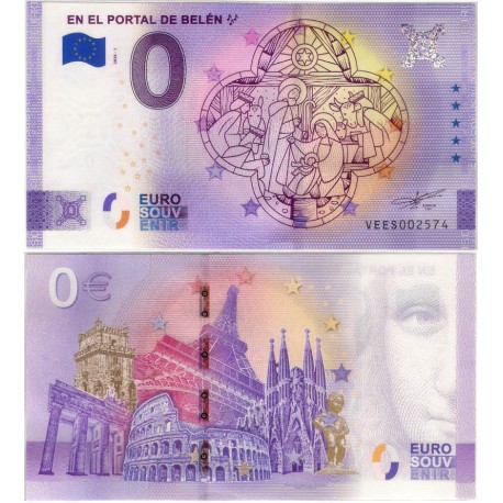 Billete Souvenir de 0 Euro (SC) En el portal de Belén I