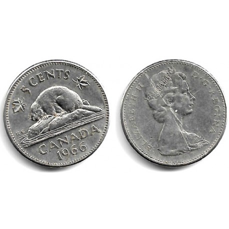 (60.1) Canadá. 1966. 5 Cents (MBC)
