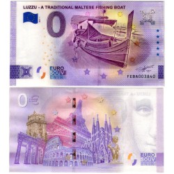 Billete Souvenir de 0 Euro (SC) Luzzu - A Traditional Maltese Fishing Boat