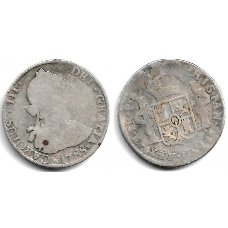 Carlos III. 1788. 2 Reales (BC/BC-) (Plata) Ceca de Potosí PR