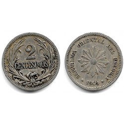 (19) Uruguay. 1901. 2 Centesimos (MBC-)