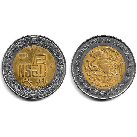 (552) Estados Unidos Mexicanos. 1993. 5 Pesos (BC)