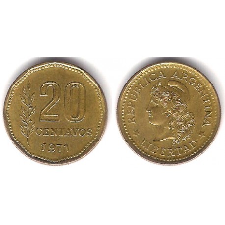 (67) Argentina. 1971. 20 Centavos (MBC)