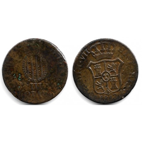 Fernando VII. 1813. 2 Cuartos (BC/BC-) Ceca de Cataluña