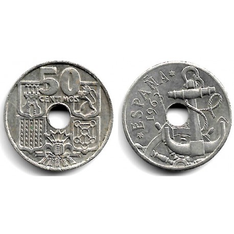 Estado Español. 1963*(19-64). 50 Céntimos (MBC/MBC+)
