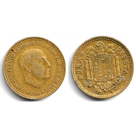 Estado Español. 1966*(19-68). 1 Peseta (BC+/BC)