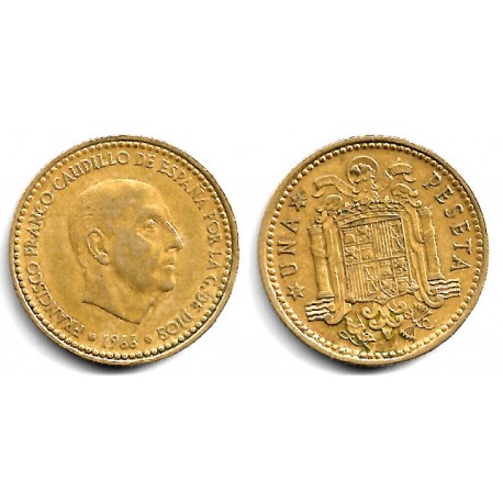 Estado Español. 1966*(19-70). 1 Peseta (BC/BC+)