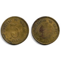 Cooperativa La Unión. Premià de Mar. 1922. 5 Cents (BC)