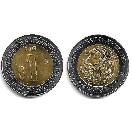 (603) Estados Unidos Mexicanos. 2013. 1 Peso (EBC+)