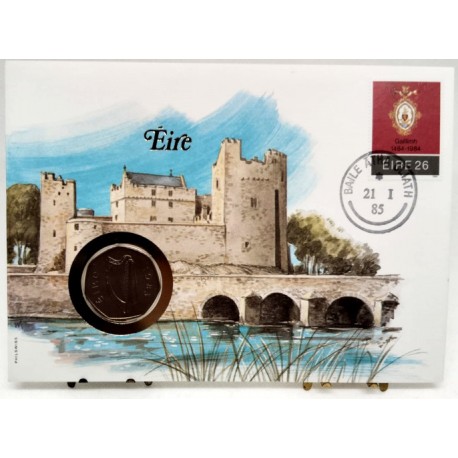 Irlanda. 1988. Sobre Conmemorativo de Sello y Moneda (Nuevo)