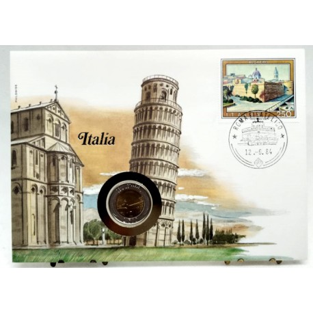 Italia. 1984. Sobre Conmemorativo con Sello y Moneda (Nuevo)