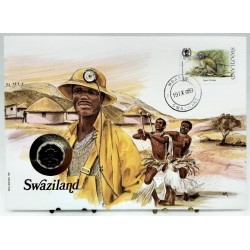 Suazilandia. 1989. Sobre Conmemorativo con Sello y Moneda (Nuevo)