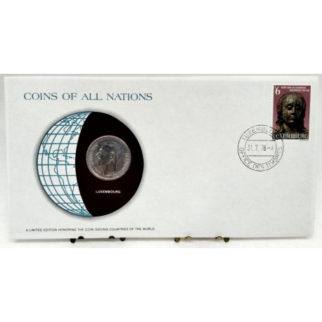 Luxemburgo. 1978. Sobre Conmemorativo con Sello y Moneda (Nuevo)