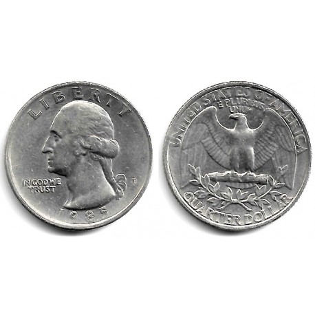 (A164a) Estados Unidos de América. 1985(P). Quarter Dollar (MBC)